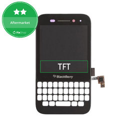 Blackberry Q5 - LCD Display + Touchscreen Front Glas + Rahmen (Black) TFT