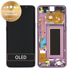 Samsung Galaxy S9 G960F - LCD Display + Touchscreen Front Glas + Rahmen (Lilac Purple) - GH97-21696B, GH97-21697B Genuine Service Pack