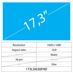 17.3 LCD Slim Matte 30 pin FHD