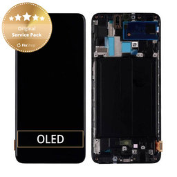 Samsung Galaxy A70 A705F - LCD Display + Touchscreen Front Glas + Rahmen (Black) - GH82-19747A, GH82-19787A Genuine Service Pack