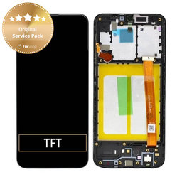 Samsung Galaxy A20e A202F - LCD Display + Touchscreen Front Glas + Rahmen (Black) - GH82-20229A, GH82-20186A Genuine Service Pack