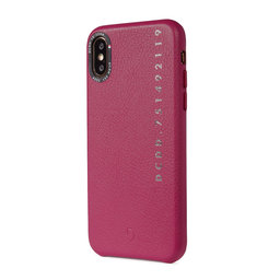Decoded Leather Back Cover Ledertasche für iPhone X / Xs, pink