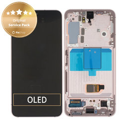 Samsung Galaxy S22 S901B - LCD Display + Touch Screen + Frame (Pink Gold) - GH82-27520D, GH82-27521D Genuine Service Pack