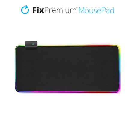 FixPremium - Maus und Tastatur Pad mit RGB, 90x40cm, schwarz