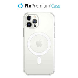 FixPremium - Silikonhülle mit MagSafe für iPhone 12 und 12 Pro, transparent