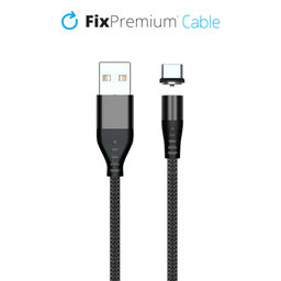 FixPremium - USB-C / USB Magnetisches Kabel (1m), schwarz