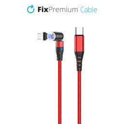 FixPremium - Lightning / USB-C Magnetisches Kabel (1m), rot