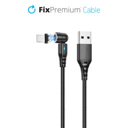 FixPremium - Lightning / USB Magnetisches Kabel (1m), schwarz