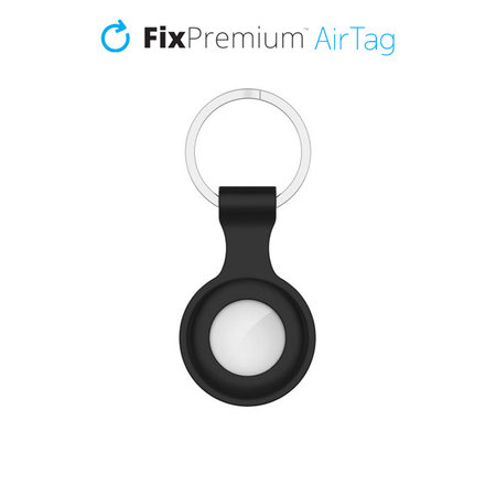 FixPremium - Silikon Schlüsselanhänger für AirTag, schwarz