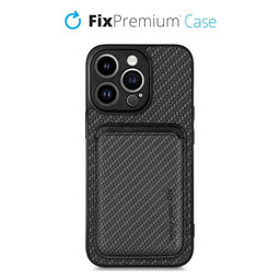 FixPremium - Carbon Hülle mit MagSafe Wallet für iPhone 13 Pro Max, schwarz