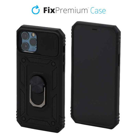 FixPremium - CamShield Hülle für iPhone 12 und 12 Pro, schwarz