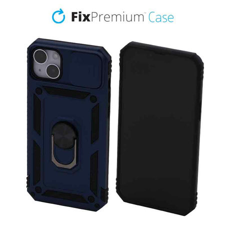 FixPremium - CamShield Hülle für iPhone 14 Plus, blau