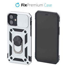 FixPremium - CamShield Hülle für iPhone 12 mini, weiß