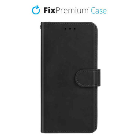 FixPremium - Hülle Book Wallet für iPhone 12 und 12 Pro, schwarz