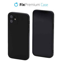 FixPremium - Hülle Rubber für iPhone 12 und 12 Pro, schwarz