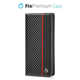 FixPremium - Hülle Carbon Wallet für iPhone 11 Pro, schwarz