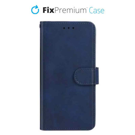 FixPremium - Hülle Book Wallet für iPhone 12 und 12 Pro, blau