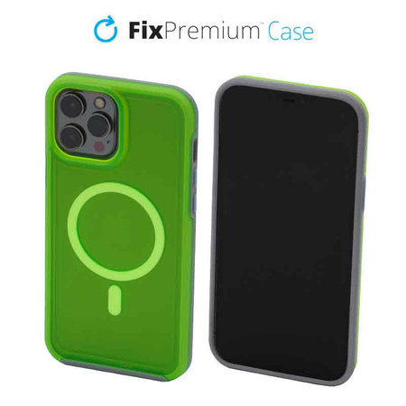 FixPremium - Hülle Clear s MagSafe für iPhone 14 Pro Max, neon green