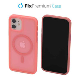 FixPremium - Hülle Clear s MagSafe für iPhone 12 und 12 Pro, peach pink