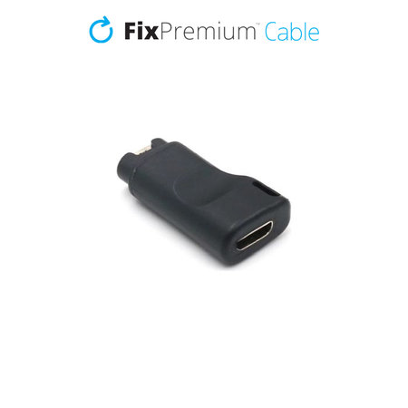 FixPremium - Micro-USB auf Garmin Stecker Reduzierstück für Watch, schwarz