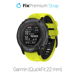 FixPremium - Zweifarbiges Silikonarmband für Garmin (QuickFit 22mm), grün