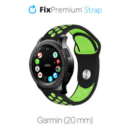 FixPremium - Silikon-Sportarmband für Garmin (20mm), schwarz