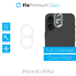 FixPremium Glass - Gehärtetes Glas für die rückwärtige Kameralinse für iPhone 16 und 16 Plus