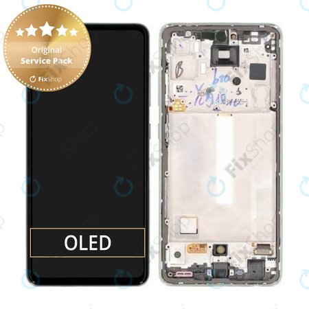 Samsung Galaxy A52s 5G A528B - LCD Display + Touchscreen Front Glas + Rahmen (Awesome Mint) - GH82-26861E, GH82-26863E, GH82-26910E, GH82-26909E Genuine Service Pack