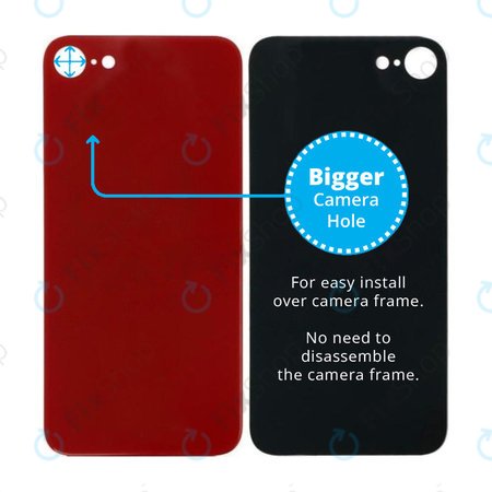 Apple iPhone SE (3rd Gen 2022) - Backcover Glas Vergrössertes Ringloch für die Kamera (Red)