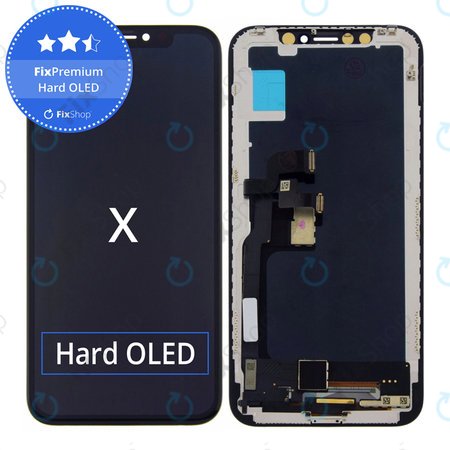 Apple iPhone X - LCD Display + Touchscreen Front Glas + Rahmen Hard OLED FixPremium